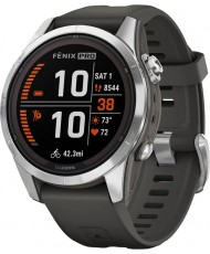 Смарт-годинник Garmin Fenix 7S Pro Solar Silver w. Graphite Band (010-02776-00/01)