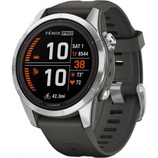 Смарт-часы Garmin Fenix 7S Pro Solar Silver w. Graphite Band (010-02776-00/01)