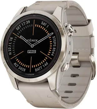 Смарт-годинник Garmin Fenix 7S Pro Sapphire Solar Soft Gold w. Limestone L. Band (010-02776-30)