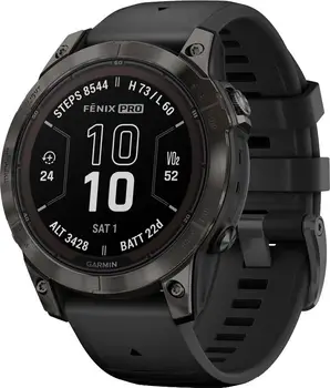 Смарт-годинник Garmin Fenix 7 Pro Sapphire Solar Carbon G. DLC Tit. with Black Band (010-02777-10/11)