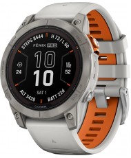 Смарт-часы Garmin Fenix 7 Pro Sapphire Solar Titanium w. Fog Gray/Ember O. Band (010-02777-20/21)