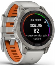 Смарт-годинник Garmin Fenix 7 Pro Sapphire Solar Titanium w. Fog Gray/Ember O. Band (010-02777-20/21)