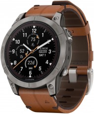 Смарт-годинник Garmin Fenix 7 Pro Sapphire Solar Titanium with Chestnut L. Band (010-02777-30)