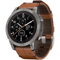 Смарт-часы Garmin Fenix 7 Pro Sapphire Solar Titanium with Chestnut L. Band (010-02777-30)