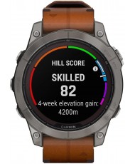 Смарт-годинник Garmin Fenix 7 Pro Sapphire Solar Titanium with Chestnut L. Band (010-02777-30)