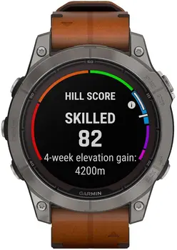 Смарт-годинник Garmin Fenix 7 Pro Sapphire Solar Titanium with Chestnut L. Band (010-02777-30)