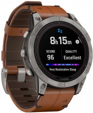 Смарт-часы Garmin Fenix 7 Pro Sapphire Solar Titanium with Chestnut L. Band (010-02777-30)