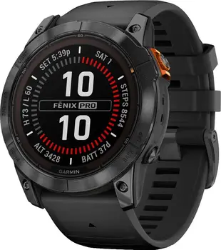 Смарт-годинник Garmin Fenix 7X Pro Solar Slate Gray w. Black Band (010-02778-00/01)