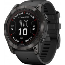 Смарт-часы Garmin Fenix 7X Pro Sapphire Solar Carbon G. DLC Tit. with Black Band (010-02778-10/11)