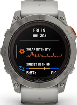 Смарт-годинник Garmin Fenix 7X Pro Sapphire Solar Titanium w. Fog Gray/Ember O. Band (010-02778-14/15)