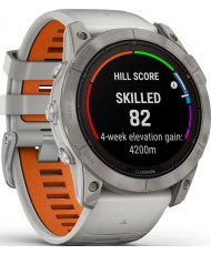 Смарт-годинник Garmin Fenix 7X Pro Sapphire Solar Titanium w. Fog Gray/Ember O. Band (010-02778-14/15)