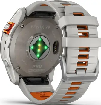 Смарт-годинник Garmin Fenix 7X Pro Sapphire Solar Titanium w. Fog Gray/Ember O. Band (010-02778-14/15)