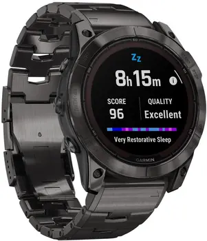 Смарт-годинник Garmin Fenix 7X Pro Sapphire Solar Carbon G. DLC Tit. with Vented Tit. Bracelet (010-02778-30)