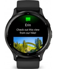 Смарт-годинник Garmin Venu 3 Slate Stainless Steel Bezel with Black Case and Silicone Band (010-02784-01/51)