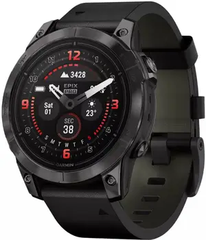 Смарт-годинник Garmin Epix Pro Gen 2 Sapphire 47mm Carbon G. DLC Tit. with B. Leather Band (010-02803-30)