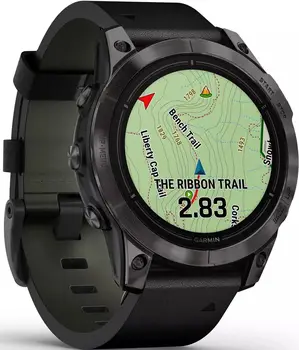 Смарт-годинник Garmin Epix Pro Gen 2 Sapphire 47mm Carbon G. DLC Tit. with B. Leather Band (010-02803-30)