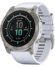 Смарт-годинник Garmin Epix Pro Gen 2 Sapphire 51mm Titanium w. Whitestone Band (010-02804-10/11)