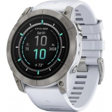 Смарт-часы Garmin Epix Pro Gen 2 Sapphire 51mm Titanium w. Whitestone Band (010-02804-10/11)