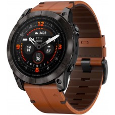 Смарт-часы Garmin Epix Pro Gen 2 Sapphire 51mm Carbon G. DLC Tit. with Chestnut L. Band (010-02804-30)