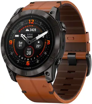 Смарт-часы Garmin Epix Pro Gen 2 Sapphire 51mm Carbon G. DLC Tit. with Chestnut L. Band (010-02804-30)