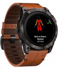 Смарт-часы Garmin Epix Pro Gen 2 Sapphire 51mm Carbon G. DLC Tit. with Chestnut L. Band (010-02804-30)