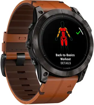 Смарт-часы Garmin Epix Pro Gen 2 Sapphire 51mm Carbon G. DLC Tit. with Chestnut L. Band (010-02804-30)