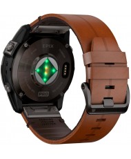 Смарт-годинник Garmin Epix Pro Gen 2 Sapphire 51mm Carbon G. DLC Tit. with Chestnut L. Band (010-02804-30)