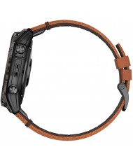 Смарт-часы Garmin Epix Pro Gen 2 Sapphire 51mm Carbon G. DLC Tit. with Chestnut L. Band (010-02804-30)