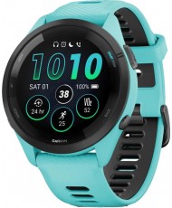 Смарт-часы Garmin Forerunner 265 Black Bezel w. Aqua Case and Aqua/Black Silicone Band (010-02810-02/12)