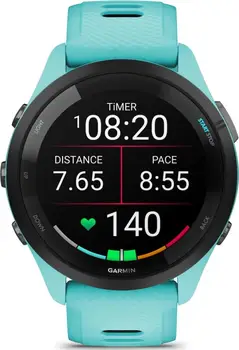 Смарт-годинник Garmin Forerunner 265 Black Bezel w. Aqua Case and Aqua/Black Silicone Band (010-02810-02/12)