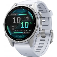 Смарт-годинник Garmin Fenix 8 43mm AMOLED Silver with Whitestone Silicone Band (010-02903-00)