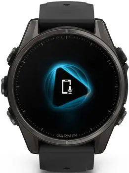 Смарт-годинник Garmin Fenix 8 43mm AMOLED Sapphire Carbon Gray DLC Tit. w. Black/Pebble Gray S. Band (010-02903-20/21)