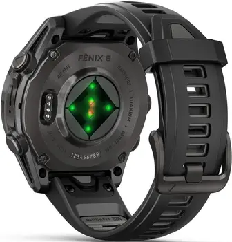 Смарт-годинник Garmin Fenix 8 43mm AMOLED Sapphire Carbon Gray DLC Tit. w. Black/Pebble Gray S. Band (010-02903-20/21)