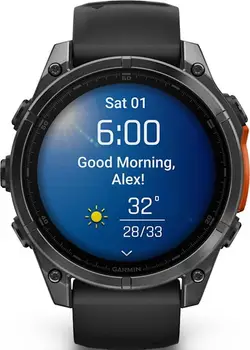 Смарт-годинник Garmin Fenix 8 47mm AMOLED Slate Gray with Black Silicone Band (010-02904-00/09)