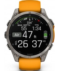 Смарт-годинник Garmin Fenix 8 47mm AMOLED Sapphire Titanium w. Spark Orange/Graphite Silicone Band (010-02904-10/11)