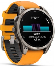 Смарт-часы Garmin Fenix 8 51mm AMOLED Sapphire Titanium w. Spark Orange/Graphite Silicone Band (010-02905-10/11)