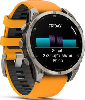 Смарт-годинник Garmin Fenix 8 51mm AMOLED Sapphire Titanium w. Spark Orange/Graphite Silicone Band (010-02905-10/11)