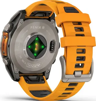 Смарт-годинник Garmin Fenix 8 51mm AMOLED Sapphire Titanium w. Spark Orange/Graphite Silicone Band (010-02905-10/11)