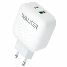 Зарядний пристрій WALKER WH-37 USB-A, Type-C, 18W white