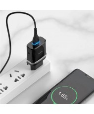 Зарядное устройство Hoco C12Q Smart QC3.0 charger set ( Type-C) Black