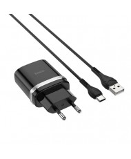 Зарядное устройство Hoco C12Q Smart QC3.0 charger set ( Type-C) Black