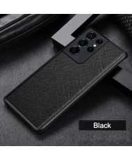 Чехол AIORIA Cross Pattern Case для Samsung Galaxy S21 Ultra Black