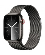 Смарт-годинник Apple Watch Series 9 GPS + Cellular 41mm Graphite S. Steel Case w. Graphite Milanese Loop (MRJA3)