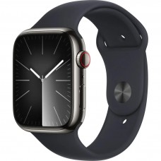 Смарт-годинник Apple Watch Series 9 GPS + Cellular 45mm Graphite S. Steel Case w. Midnight Sport Band - S/M (MRMV3)