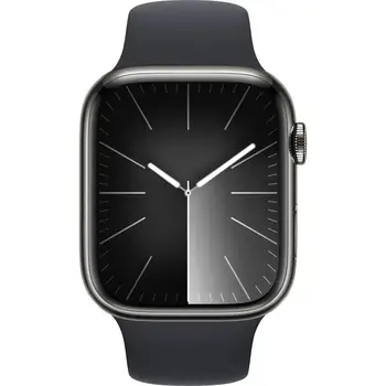 Смарт-годинник Apple Watch Series 9 GPS + Cellular 45mm Graphite S. Steel Case w. Midnight Sport Band - S/M (MRMV3)