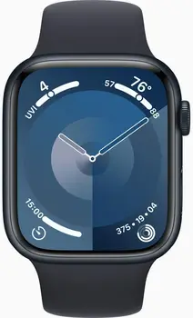 Смарт-годинник Apple Watch Series 9 GPS + Cellular 45mm Midnight Aluminum Case w. Midnight Sport Band - S/M (MRMC3)