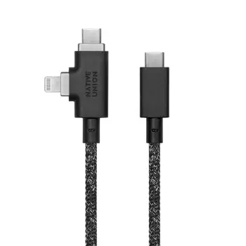 Кабель Native Union Belt Cable Duo Pro 240W USB-C to USB-C & Lightning 2.4 m Cosmos Black (BELT-PROCCL-COS-NP)