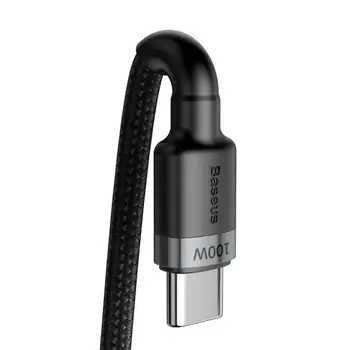 Кабель Baseus Cafule PD2.0 100W flash charging Type-C to Type-C 20V/5A 2m Gray/Black (CATKLF-ALG1)