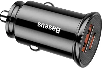 Зарядний пристрій Baseus Circular Plastic USB, Type-C PD3.0, QC4.0, black (CCALL-YS01)