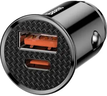 Зарядний пристрій Baseus Circular Plastic USB, Type-C PD3.0, QC4.0, black (CCALL-YS01)